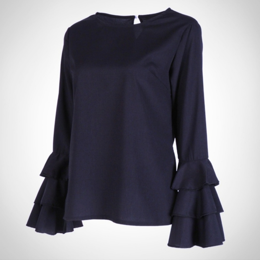 NWOT- Tiered Bell Sleeve Blouse